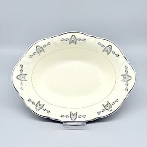 Nasco Platinum & 22K Gold Garland Swags Pattern 9 1/4" Serving Bowl Dish 1163